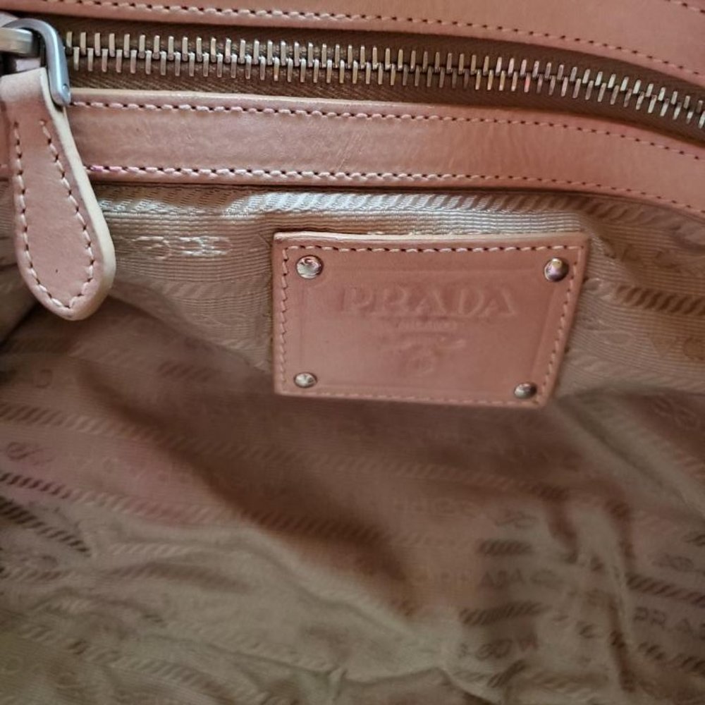 XL Prada Leather Purse tote hobo bag tie dyed painted pink beige purple tan blue - Picture 15 of 15